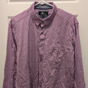 Johnston & Murphy Men's Purple Geometric Shirt